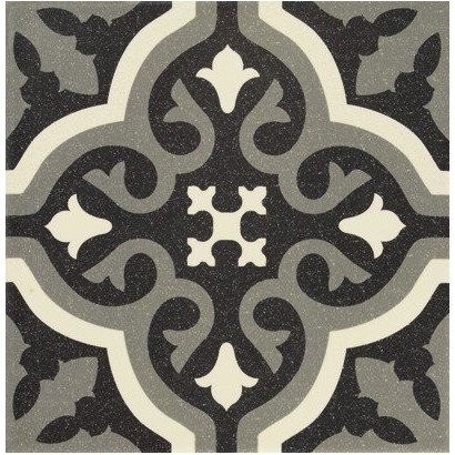 Centro Florentine Black motif central 20x20 (carton de 1 m²)
