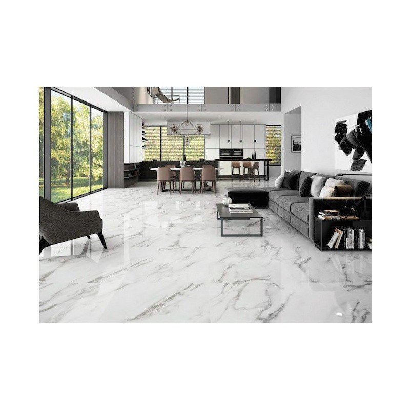 Calacata Brillant bords rectifiés 60x60 (carton de 1,44 m²)