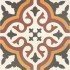 Centro Gotic motif central 20x20 - Carrelage rouge, orange, ocre et noir sol et mur style carreaux de ciment (carton de 1 m²)