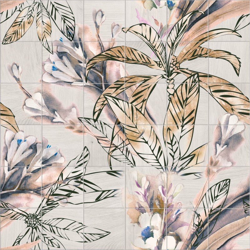 Fresque Autumn Leaves 20×20 – Carrelage décoratif (ensemble de 1,44 m²)