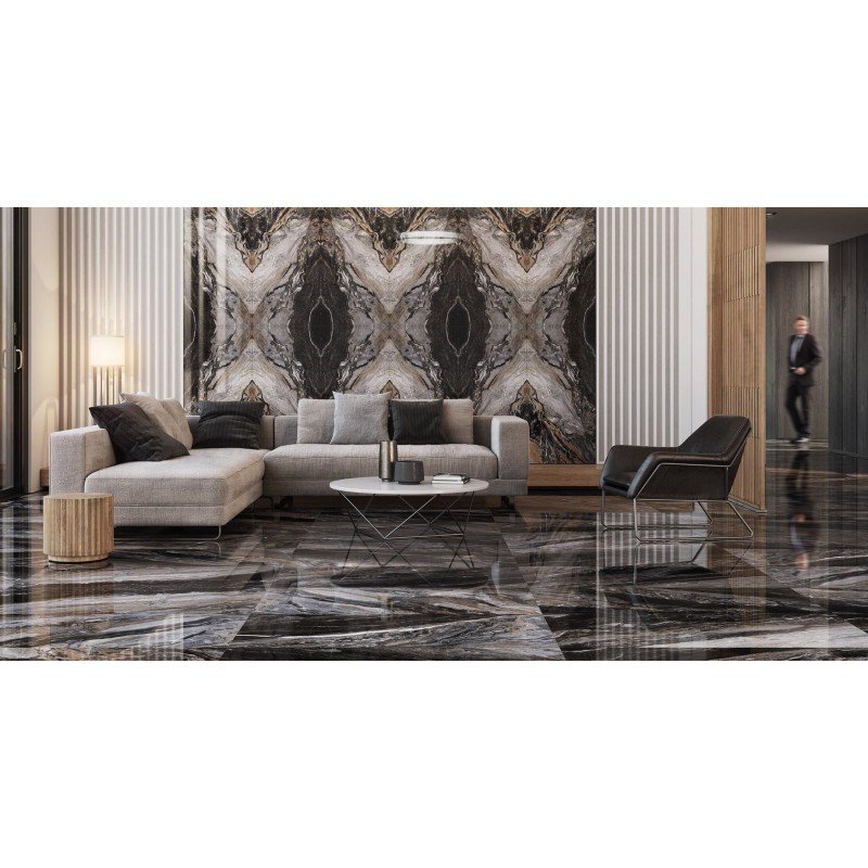 Orobico Black Poli bords rectifiés 60x120 (carton de 1,43 m²)