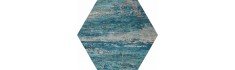 Cassis Hexagonal Blue 22x25 – Carrelage bleu et sable (carton de 1,04 m²)