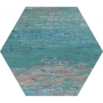 Cassis Hexagonal Blue 22x25 – Carrelage bleu et sable (carton de 1,04 m²)