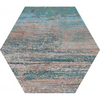 Cassis Hexagonal Blue 22x25 – Carrelage bleu et sable (carton de 1,04 m²)
