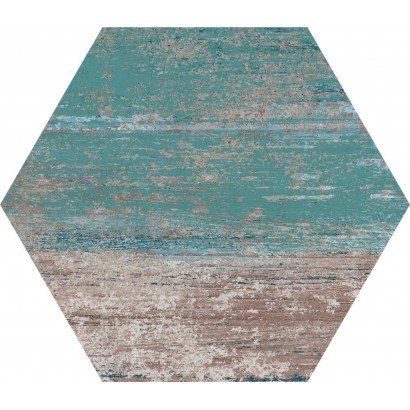 Cassis Hexagonal Blue 22x25 – Carrelage bleu et sable (carton de 1,04 m²)