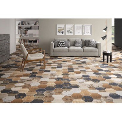 Gauguin 22x25 – Carrelage hexagonal (carton de 1,04 m²)