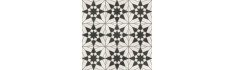 Sevilla White 20x20 - Carrelage géométrique blanc et noir pour sol effet carreaux de ciment antidérapant (carton de 1 m2)