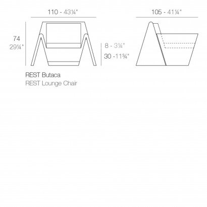 Fauteuil Vondom Rest 110x105x74 - Écru - Produit écoresponsable