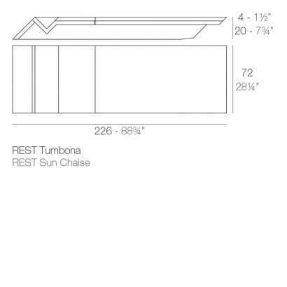 Chaise longue Vondom Rest Sun Chaise 226x72x24 - Blanc - Produit écoresponsable