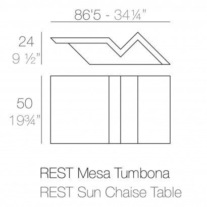 Table basse Vondom Rest Sun Chaise 86,5x50x24 - Rouge - Produit écoresponsable