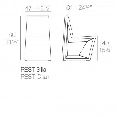 Chaise Vondom Rest 47x61x80 - Écru - Produit écoresponsable