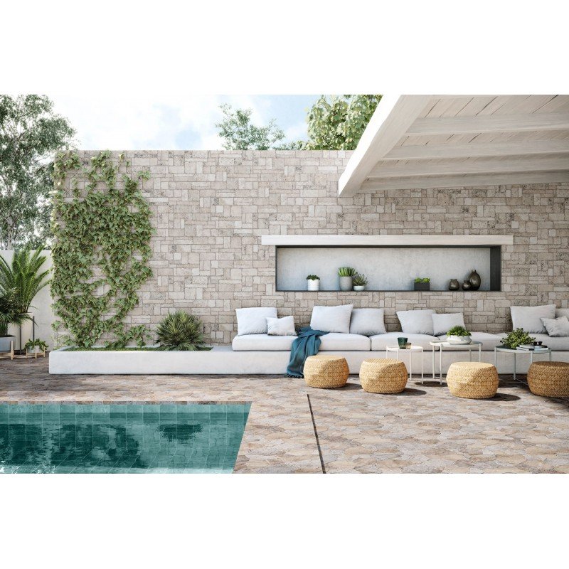 Série Borgogna White Stonework 44x66 (carton de 1,04 m2)