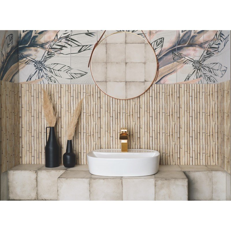 Spot salle de bain nature, bambou / métal vert sage, E14 max 20 W BRILLIANT  Mia