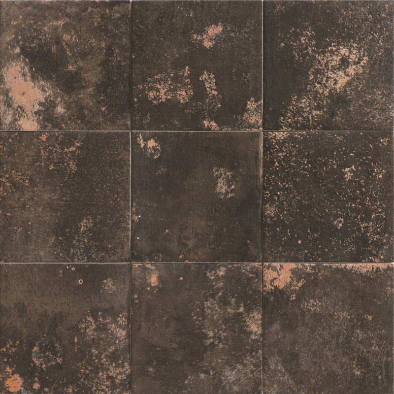 Carrelage aspect vielli brillant Meraki Black 20x20