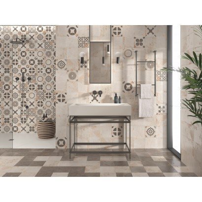 Carrelage aspect vielli brillant Meraki Blanco 20x20