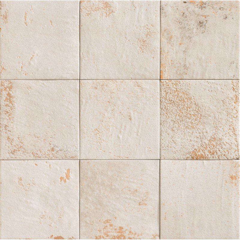 Meraki Blanco 20x20 - Carrelage aspect vielli brillant (carton de 1 m2)