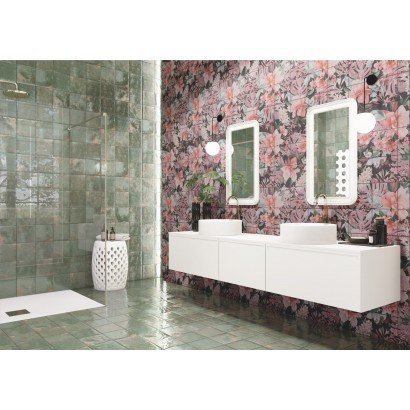 Fresque Roses 20×20 – Carrelage décoratif (ensemble de 1,44 m²)