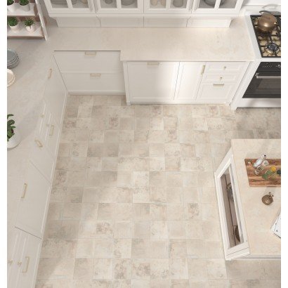Carrelage effet terre cuite Land White 20x20 (carton de 1 m2)