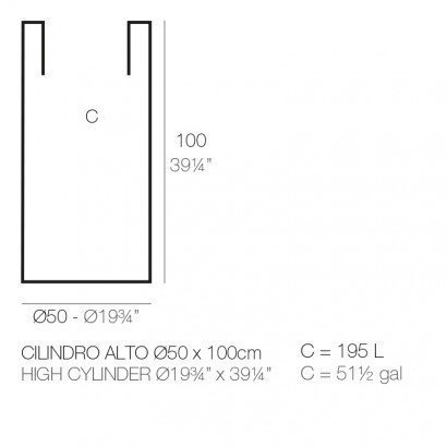 Pot de fleurs Vondom Cilindro Simple Ø50x100 - Produit écoresponsable