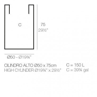 Pot de fleurs Vondom Cilindro Simple Ø40x80 - Produit écoresponsable