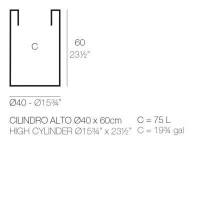 Pot de fleurs Vondom Cilindro Simple Ø40x60 - Produit écoresponsable