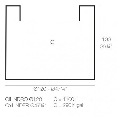 Pot de fleurs Vondom Cilindro Simple Ø120x100 - Produit écoresponsable