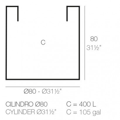 Pot de fleurs Vondom Cilindro Simple Ø80x80 - Produit écoresponsable