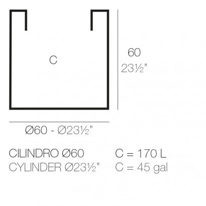 Pot de fleurs Vondom Cilindro Simple Ø60x60 - Produit écoresponsable