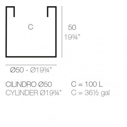 Pot de fleurs Vondom Cilindro Simple Ø50x50 - Produit écoresponsable