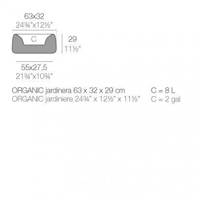 Jardinière Vondom Organic Jardinera Basic 63x32x27 - Produit écoresponsable