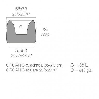 Jardinière Vondom Organic Cuadrada Basic 73x66x57 - Produit écoresponsable