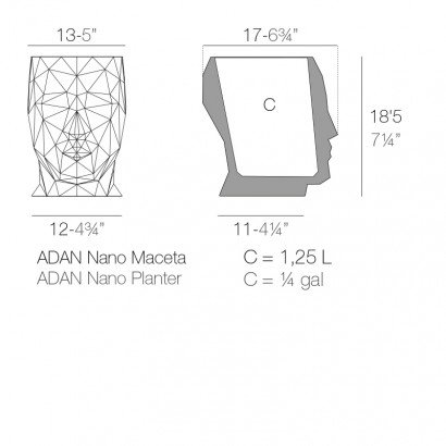 Vase Vondom Adan Basic 13x17x18,5 - Produit écoresponsable