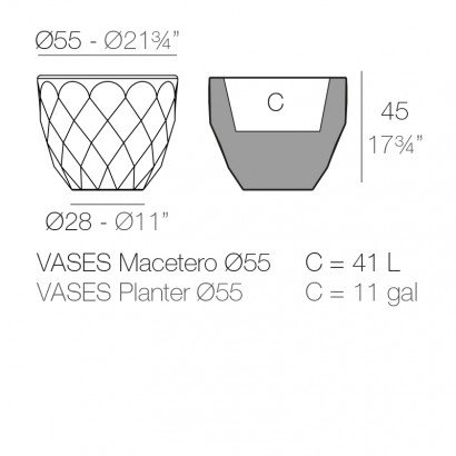 Jardinière Vondom Vases Basic Ø55x45 - Produit écoresponsable