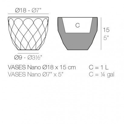 Jardinière Vondom Vases Basic Ø18x15 - Produit écoresponsable