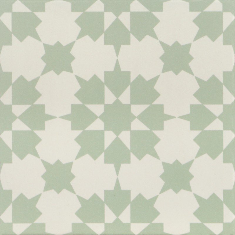 Infusion Ornelas 20x20 – Carrelage vert pastel et blanc cassé (carton de 1 m²)