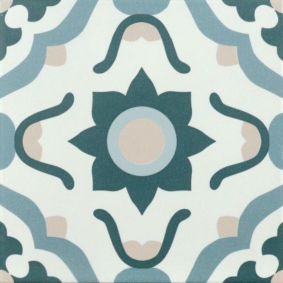 Infusion Nazare 20x20 - Carrelage décoratif vert, beige et bleu (carton de 1 m2)