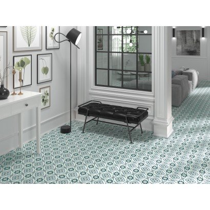 Infusion Nazare 20x20 - Carrelage décoratif vert, beige et bleu (carton de 1 m2)