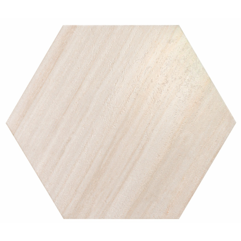 Travertino 56x48,5 – Carrelage hexagonal beige clair (carton de 1,20 m²)