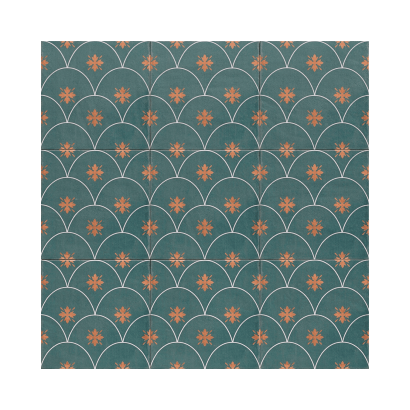 Glamour Green 20x20 - Carrelage style carreaux de ciment (carton de 1 m²)