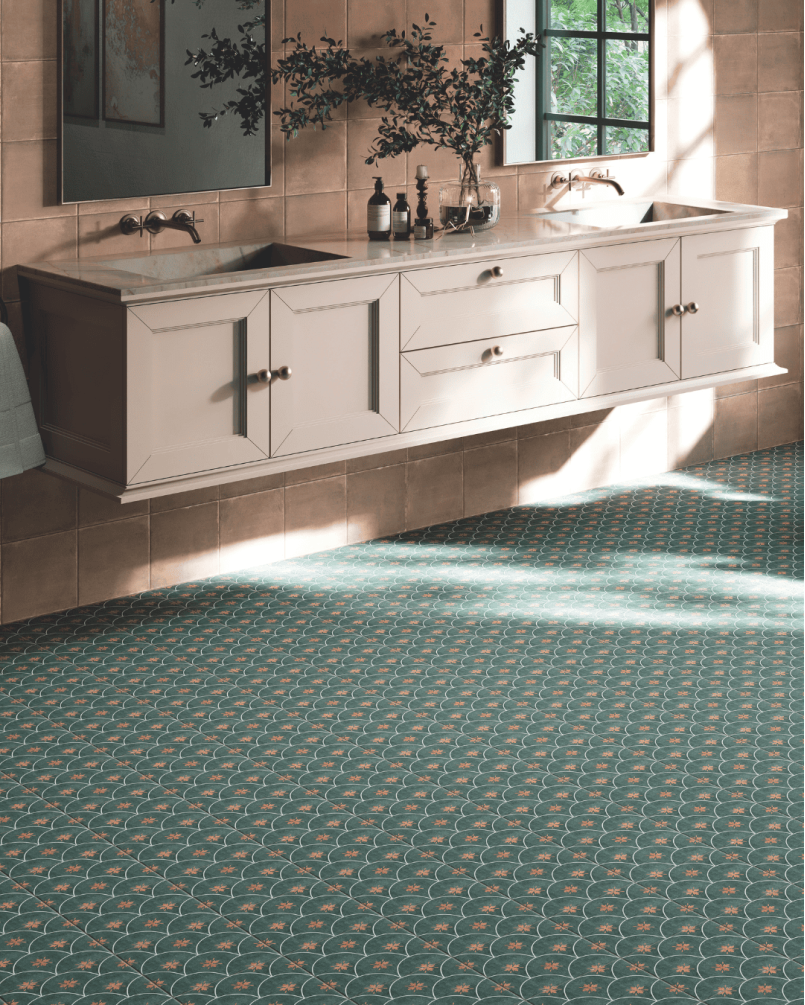 Glamour Green 20x20 - Carrelage style carreaux de ciment (carton de 1 m²)