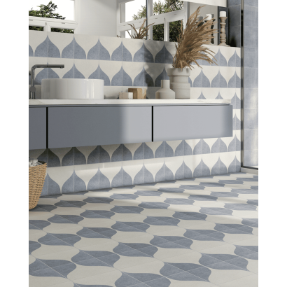 Decor Blue Two 20x20 - Carrelage style carreaux de ciment (carton de 1 m2)