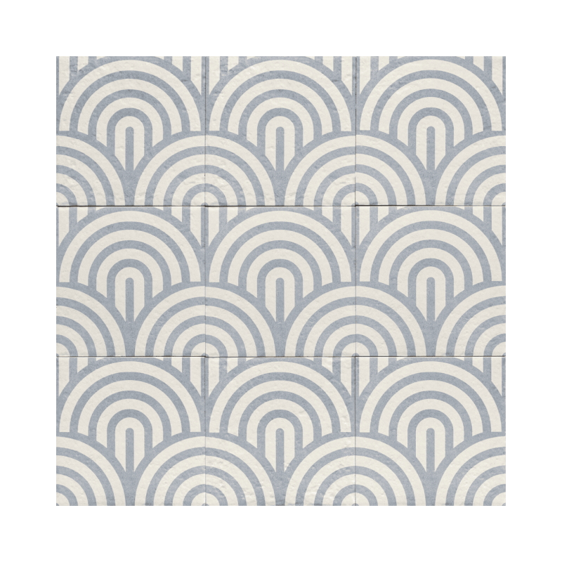 Decor Blue Three 20x20 - Carrelage style carreaux de ciment (carton de 1 m2)