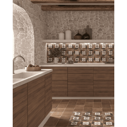 Elegance Brown 20x20 - Carrelage effet terre cuite (carton de 1 m²)