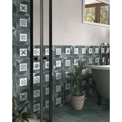 Elegance Blue Green 20x20 - Carrelage effet terre cuite (carton de 1 m²)