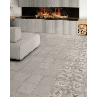 Deco Elegance Grey 20x20 - Carrelage style carreaux de ciment (carton de 1 m²)