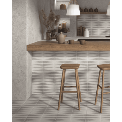 Decor Grey Four 20x20 - Carrelage style carreaux de ciment (carton de 1 m²)