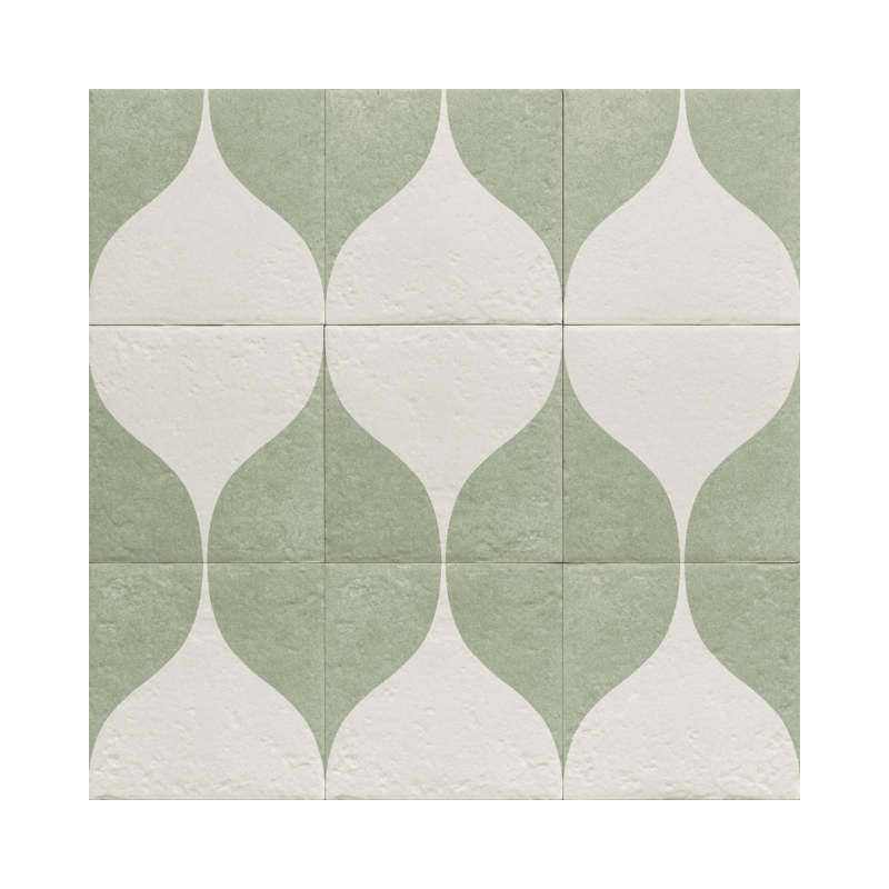 Decor Green Two 20x20 - Carrelage style carreaux de ciment (carton de 1 m²)