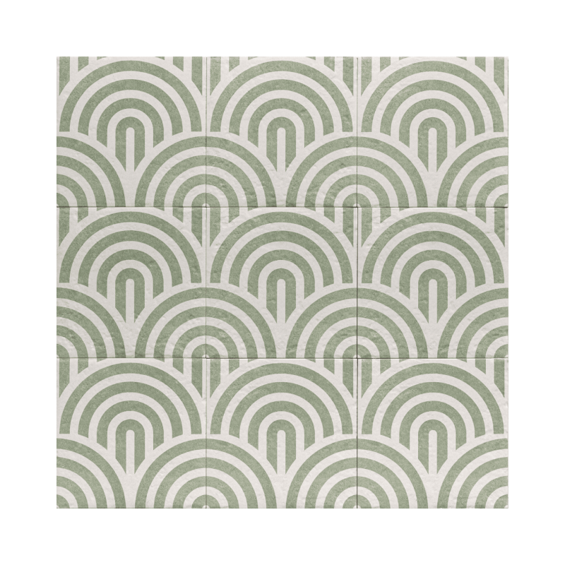 Decor Green Three 20x20 - Carrelage style carreaux de ciment (carton de 1 m²)
