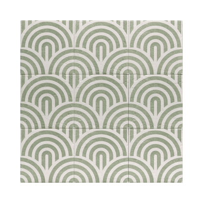 Decor Green Three 20x20 - Carrelage style carreaux de ciment (carton de 1 m²)