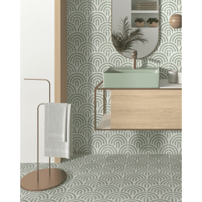 Decor Green Three 20x20 - Carrelage style carreaux de ciment (carton de 1 m²)